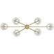 Kennedy 6 Light 41.63 inch Brushed Champagne Bronze Linear Pendant Ceiling Light in Ivory Linen